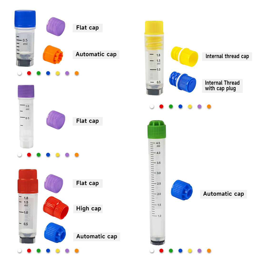 AMNGENT 2D Cryogenic Vials,include 0.5ml,1.0ml,1.5ml,2ml,5ml