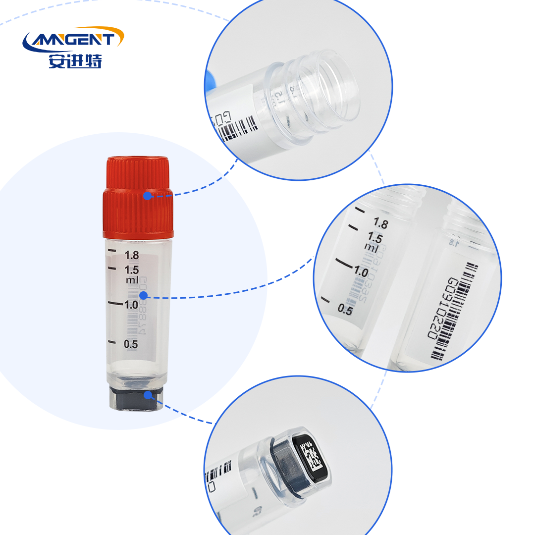 AMNGENT 2D Cryogenic Vials,include 0.5ml,1.0ml,1.5ml,2ml,5ml