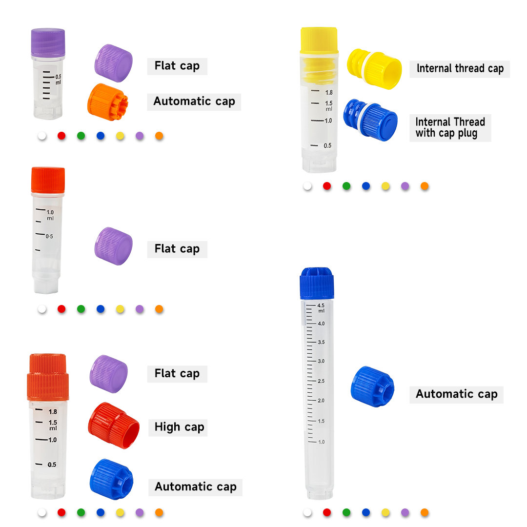 AMNGENT Traditional Cryogenic Vials,include 0.5ml,1.0ml,1.5ml,2ml,5ml