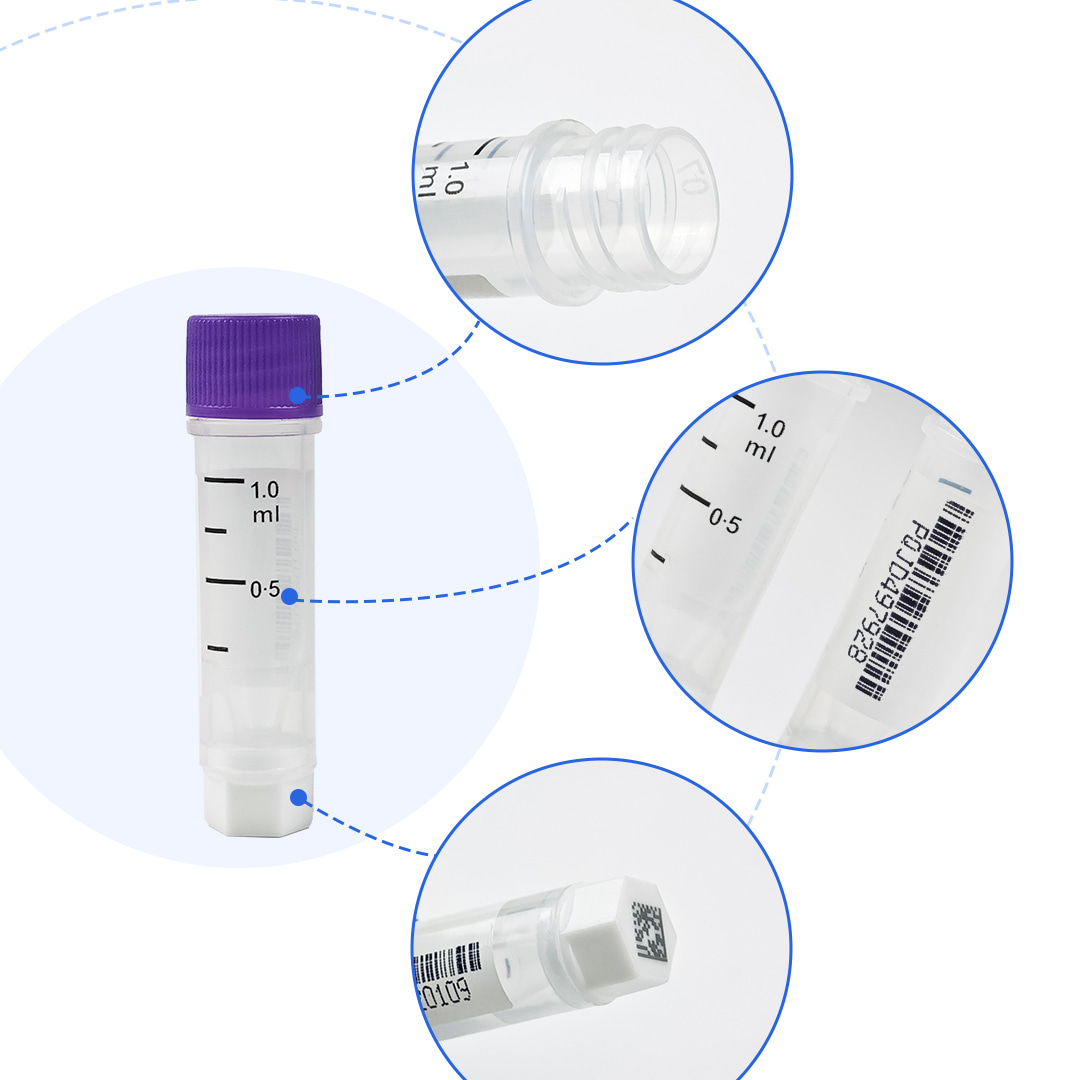 AMNGENT 2D Cryogenic Vials,include 0.5ml,1.0ml,1.5ml,2ml,5ml