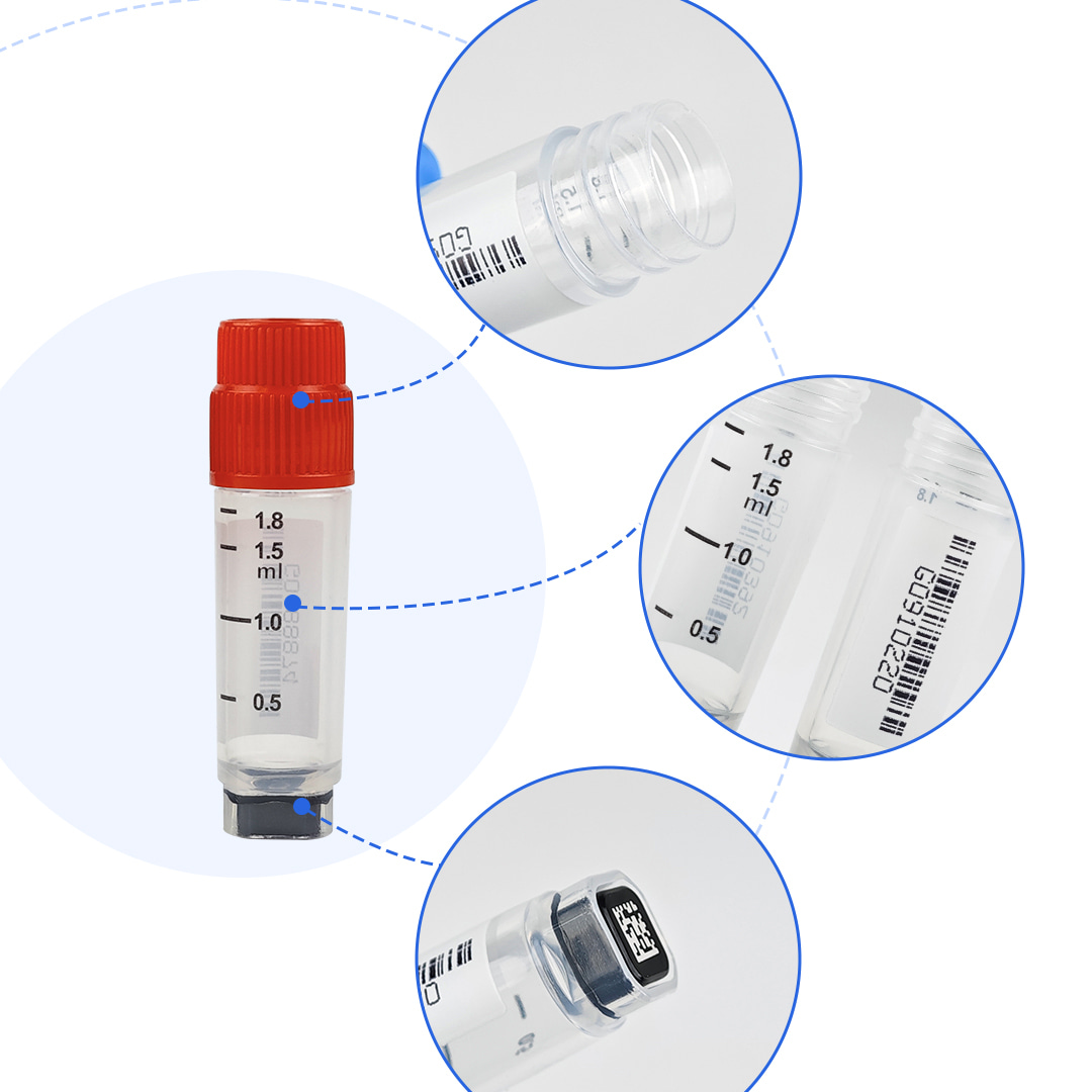 AMNGENT 2D Cryogenic Vials,include 0.5ml,1.0ml,1.5ml,2ml,5ml