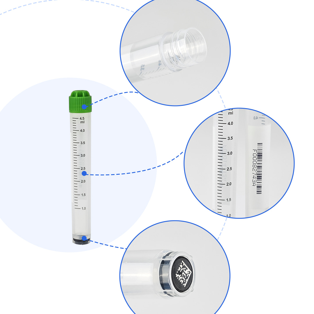 AMNGENT 2D Cryogenic Vials,include 0.5ml,1.0ml,1.5ml,2ml,5ml